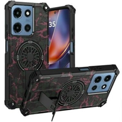 For Samsung A17 5G Metal Diamond CD Pattern Design Matte  Finished Hybrid with Rotational Ring [Car Mount Friendly] Case - 2