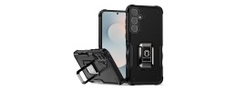 For Samsung A17 5G Metal Diamond CD Pattern Design Matte Finished Hybrid with Rotational Ring [Car Mount Friendly] Case - Floral B