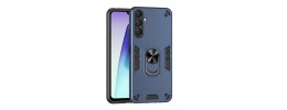 For Samsung A17 5G Multi-Functional 2X Card Slot Shockproof Metal Ring Hybrid Case - Blue
