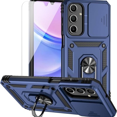 For Samsung A17 5G Multi-Functional Card Magnetic Ring Stand  Hybrid Camera Case Cover - Blue