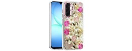 For Samsung A17 5G Muti-Color Floral Bling Stones Ornaments Case - Pink