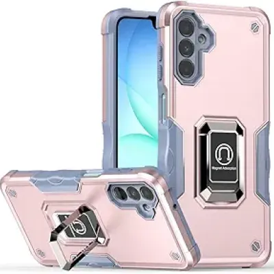 For Samsung A17 5G OPTIMUM Magnetic Ring Stand Hybrid Case Cover - Rose Gold