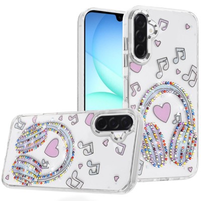 For Samsung A17 5G Resin Epoxy Design Diamond Metal Edged Hybrid Case - G