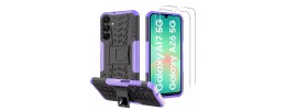For Samsung A17 5G Robust Magnetic Kickstand Hybrid Case  Cover - Dark Purple
