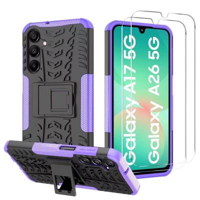 For Samsung A17 5G Robust Magnetic Kickstand Hybrid Case  Cover - Dark Purple