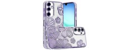 For Samsung A17 5G Rose Flower Full Diamond Bling Stones - Purple