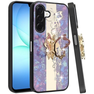 For Samsung A17 5G SPLENDID Diamond Glitter Ornaments  Engraving Case Cover - Enchanted Butterfly Red