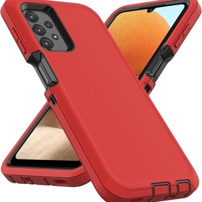 For Samsung A17 5G Stick-On Embedded Glass Diamonds of  Colorful Floral Arrangement HQ Hybrid Case - Red