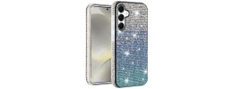 For Samsung A17 5G Transparent Glitter Rotaional Magnetic Ring Stand HQ Hybrid - Clear