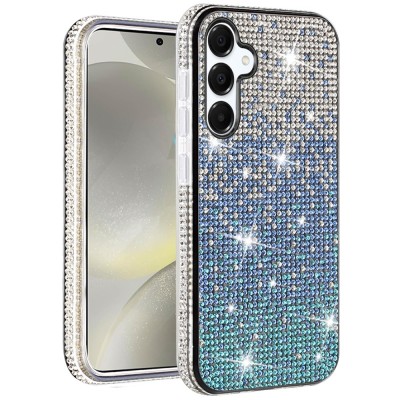 For Samsung A17 5G Transparent Glitter Rotaional Magnetic Ring Stand HQ Hybrid - Clear