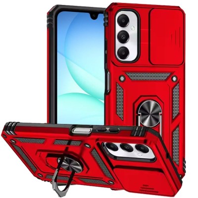 For Samsung A17 5G Well Protective Magentic Ring Stand Camera  Protective Cover Case - Red