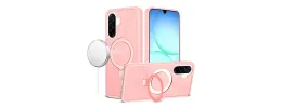 For Samsung A17 5G Magnetic Matching Ring Stand Full Rotation Matte Hybrid - Light Pink