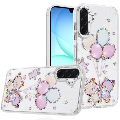 For Samsung A17 5G Resin Epoxy Design Diamond Metal Edged Hybrid Case - K