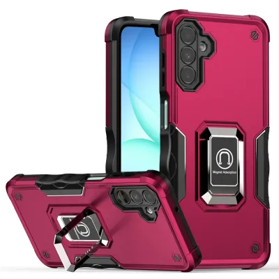 For Samsung A17 5G OPTIMUM Magnetic Ring Stand Hybrid Case Cover - Hot Pink
