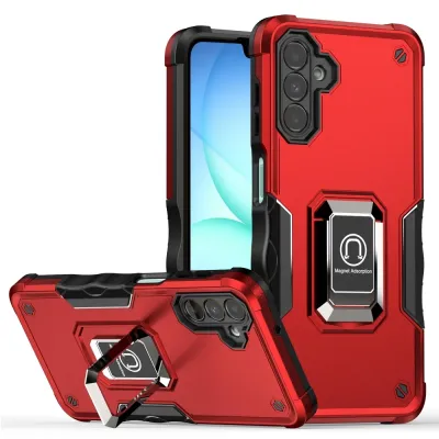 For Samsung A17 5G OPTIMUM Magnetic Ring Stand Hybrid Case Cover - Red