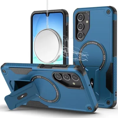 For Samsung A17 5G Sturdy Bracket Kickstand Magnetic Hybrid - Blue
