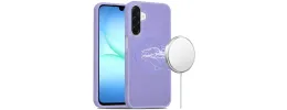 For Samsung A17 5G [Magnetic Circle] Smooth Safe Matte Feel Hybrid Case - Light Purple