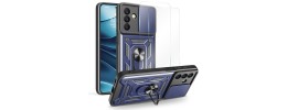 For Samsung Galaxy A26 CHIEF Oil Painted Magnetic Ring Stand Hybrid Case Cover - Dark Blue