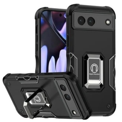 For Samsung Galaxy A26 OPTIMUM Magnetic Ring Stand Hybrid Case Cover - Black