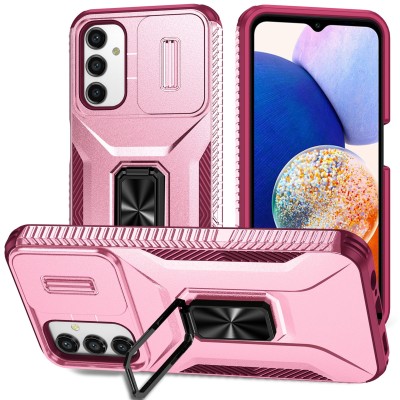 For Samsung Galaxy A26 Well Protective Magentic Ring Stand Camera Protective Cover Case - Hot Pink