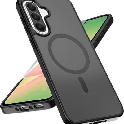 For Samsung Galaxy A36 / A56 CD Texture Design Magnetic Car Mount Friendly HQ Hybrid - Black