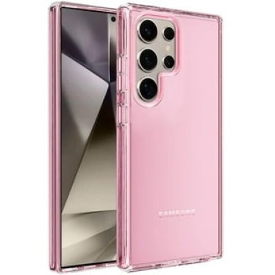 For Samsung Galaxy A36 / A56 Crystal Glass Diamond with Metallic Buttons and Edges Hybrid Case - Hot Pink
