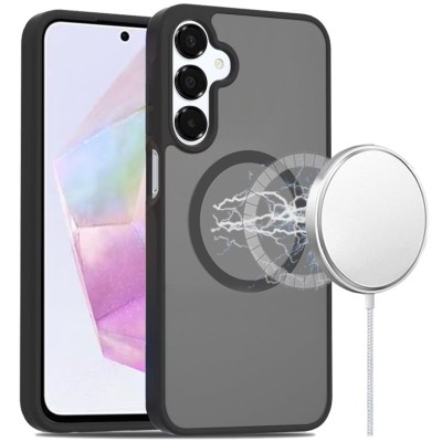 For Samsung Galaxy A36 / A56 [Magnetic Circle] Smooth Safe Matte Feel Hybrid Case - Clear