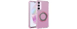 For Samsung Galaxy A36 / A56 [Magnetic Circle] Smooth Safe Matte Feel Hybrid Case - Light Pink
