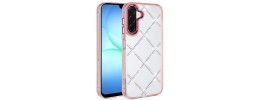 For Samsung Galaxy A36 / A56 Resin Epoxy Design Diamond Metal Edged Hybrid Case - J