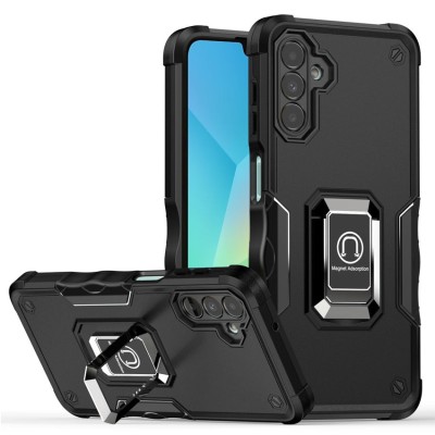 For Samsung Galaxy A36 / A56 Sturdy Bracket Kickstand Magnetic Hybrid - Black