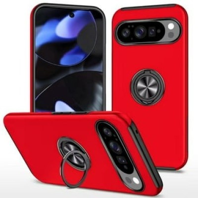 For Samsung Galaxy A36 CHIEF Oil Painted Magnetic Ring Stand Hybrid Case Cover - Red