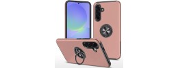 For Samsung Galaxy A37 CHIEF Oil Painted Magnetic Ring Stand Hybrid Case Cover - Red