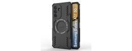 For Samsung Galaxy A37 Diamond [Magnetic Circle] with CD Pattern Hybrid - Black