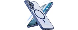 For Samsung Galaxy A37 Magnetic Matching Ring Stand Full Rotation Matte Hybrid - Blue