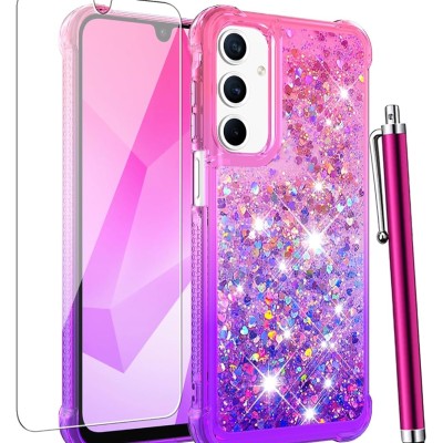 For Samsung Galaxy A37 Muti-Color Rose Bling Stones Ornaments Case - Purple