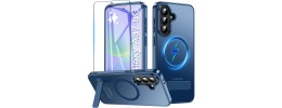 For Samsung Galaxy A37 Sturdy Bracket Kickstand Magnetic Hybrid - Blue
