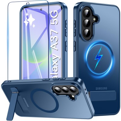 For Samsung Galaxy A37 Sturdy Bracket Kickstand Magnetic Hybrid - Blue