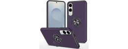 For Samsung Galaxy s25 Edge Magnetic Ring Stand Classic Design FULL Camera Protection Hybrid Case - Dark Purple