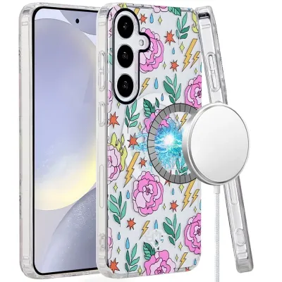 For Samsung Galaxy s24 Plus METKASE METKASE (Magnetic) Premium Design HQ Case - Floral Energy