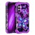 For Samsung Galaxy S22 Splendid Glitter with Diamonds All Around Edges Ring Stand - Purple