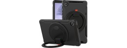 For Samsung Galaxy Tab A7 Lite 8.7 inch (T220 T225) Tablet Tough Hybrid Rotating 360 Degree Kickstand - Black+Black