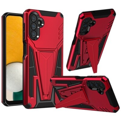 For Samsung Galaxy Z Flip 4 Alien Design Shockproof Kickstand Magnetic Hybrid Case Cover - Red