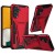 For Samsung Galaxy Z Flip 4 Alien Design Shockproof Kickstand Magnetic Hybrid Case Cover - Red