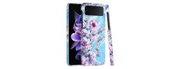 For Samsung Galaxy Z Flip 4 Bliss Floral Solid Design Hybrid Cover Case - Floral D