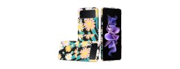 For Samsung Galaxy Z Flip 4 Bliss Floral Solid Design Hybrid Cover Case - Floral E