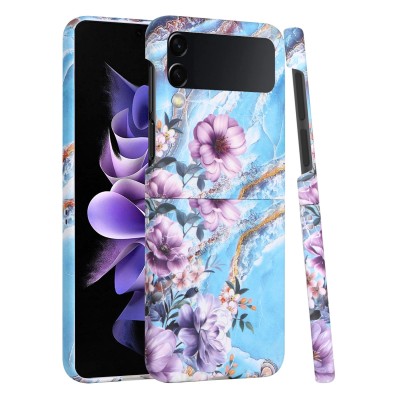 For Samsung Galaxy Z Flip 4 Bliss Floral Solid Design Hybrid Cover Case - Floral G