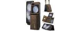 For Samsung Galaxy Z Flip 4 Card Slot Wallet Holder Case Cover - Brown