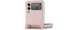 For Samsung Galaxy Z Flip 4 Card Slot Wallet Holder Case Cover - Rose Gold
