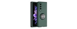 For Samsung Galaxy Z Flip 4 Chief Premium Matte Magnetic Ring Stand Hybrid Case Cover - Dark Green