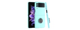 For Samsung Galaxy Z Flip 4 Chief Premium Matte Magnetic Ring Stand Hybrid Case Cover - Teal